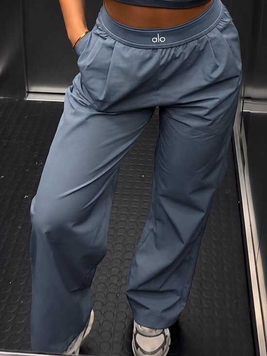ALO Yoga Pants - NWT ALO Yoga  Steel Grey Suit Pants - High Waist Straight Leg 🤍  Regular Length